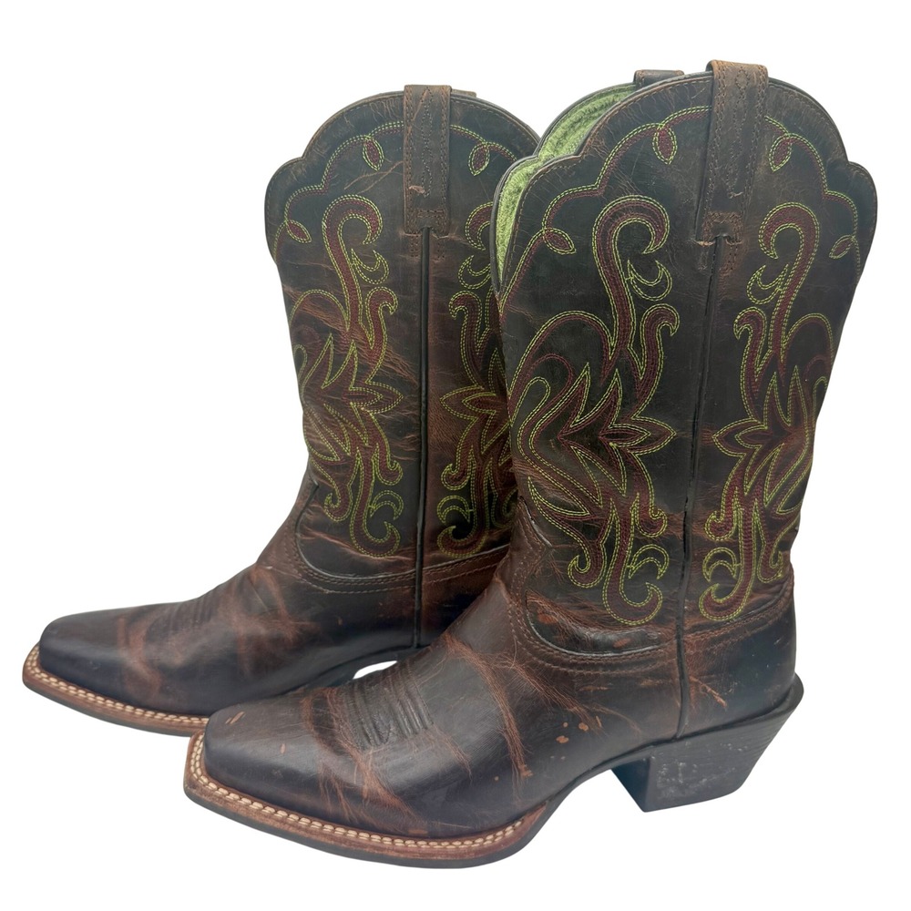 Ariat Legend Sassy 10010169 Womens 7B Brown Leather Square Toe Western Boots